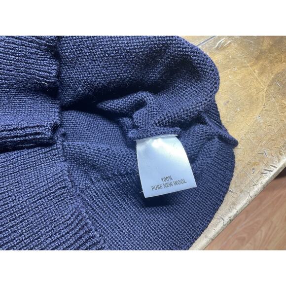 The Mariner Navy Blue Wool Shawl Collar Sweater Guideboat Co Made in England XL - Picture 13 of 15